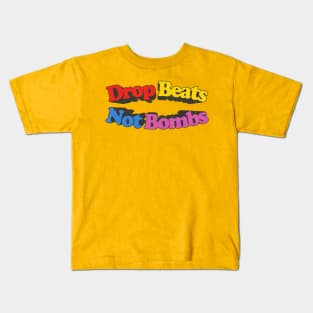 Drop Beats Not Bombs  / Retro Style Typography Design Kids T-Shirt